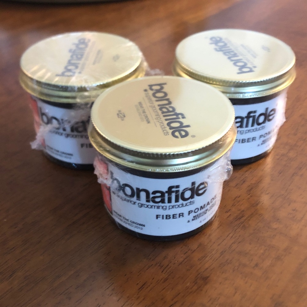 3x Bonafide Fiber Pomade Grooming Products 4 oz each